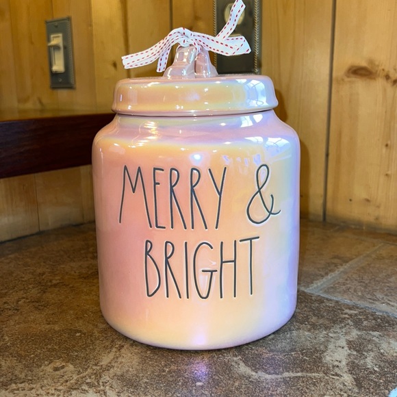 Rae Dunn Accents Rae Dunn Merry Bright Pink Iridescent Cansiter